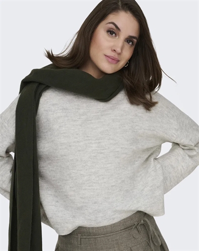 Only - ONLSimoni O-Neck Pullover Strik - Light Grey Melange